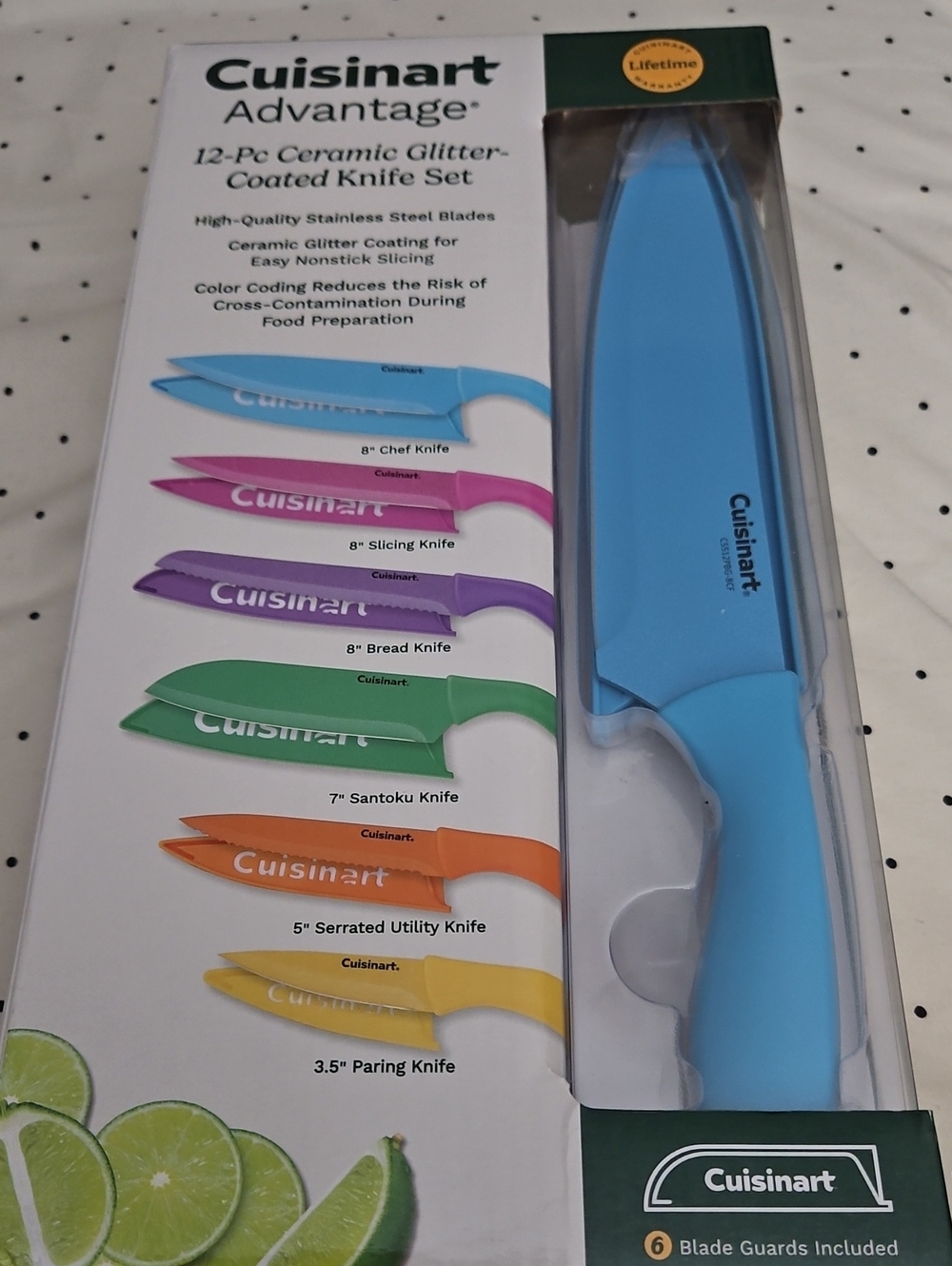Cuisinart Advantage 12 Piece Ceramic Glitter Coated Knife Set